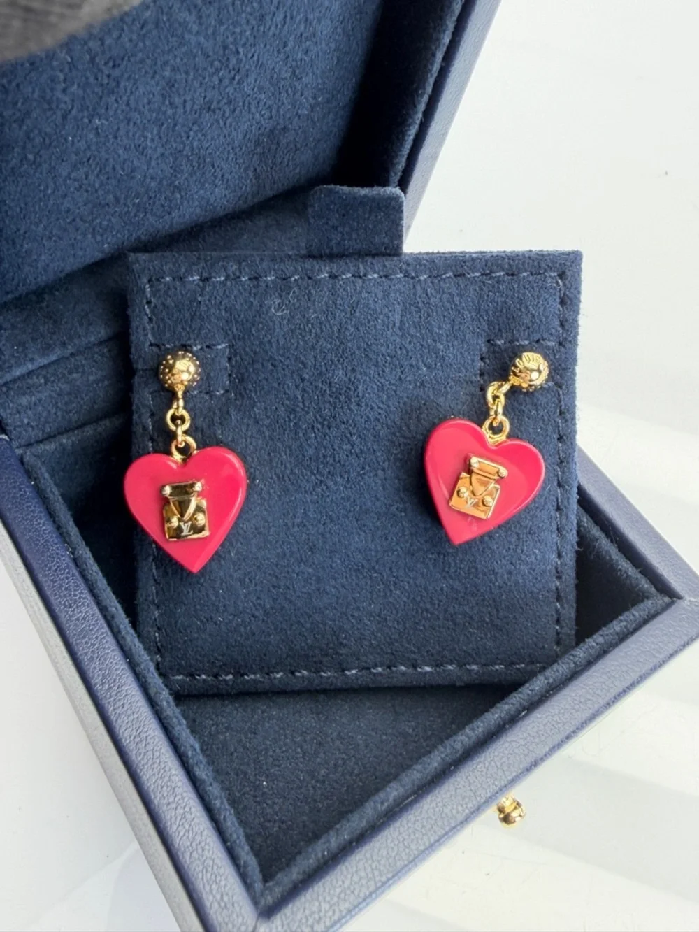 Louis Vuitton Lock Me Heart Earrings Pomme D'Amour